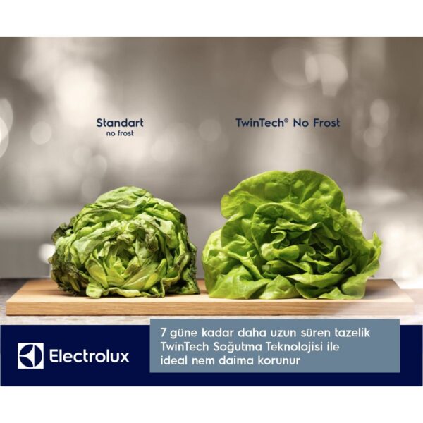 Electrolux LNT7MD58B 700 Serisi TwinTech No Frost D Enerji Sınıfı Inverter Alttan Donduruculu Buzdolabı Koyu Inox
