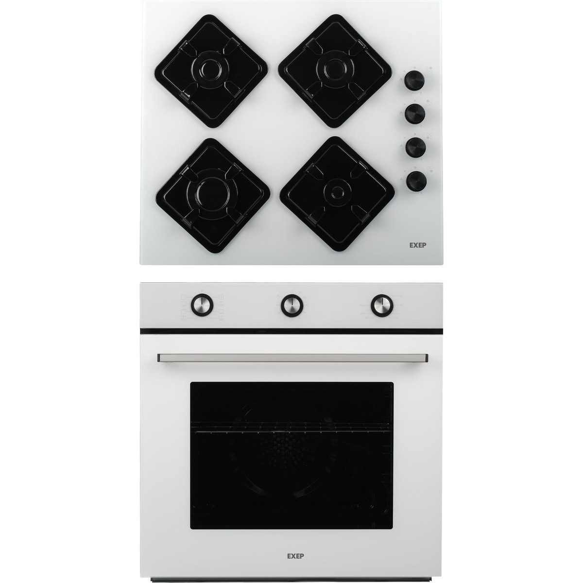 Exep Elegra 2’li Beyaz Ankastre Set(Cam Gazlı Ocak + Turbo Fırın (EO320+ EF240) HBCV0000DZ0QLT