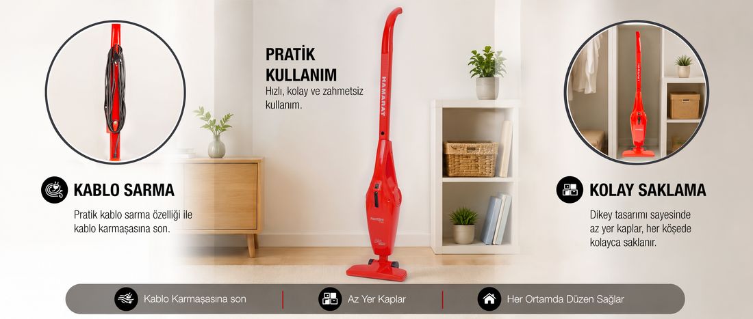 Fantom Hamarat P-1500 Toz Torbasız Elektrikli Süpürge