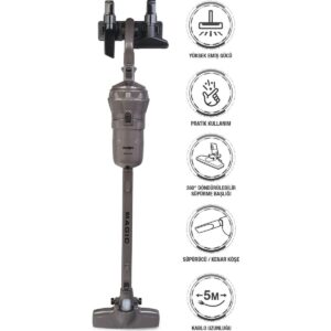 Fantom Magıc P 3000 Toz Torbasız Dikey Süpürge Antrasit 1 Litre Toz Hacmi ve Yüksek Emiş Gücü HBCV0000067F80