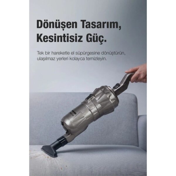 Fantom Magıc P 3000 Toz Torbasız Dikey Süpürge Antrasit 1 Litre Toz Hacmi ve Yüksek Emiş Gücü