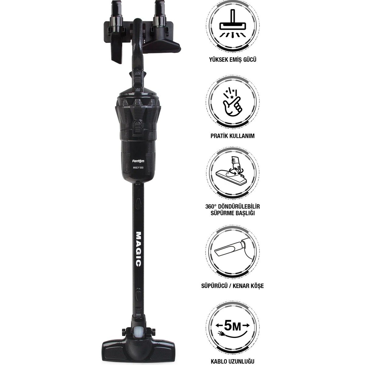 Fantom Magıc P 3000 Toz Torbasız Dikey Süpürge Siyah HBCV00004NH1N9