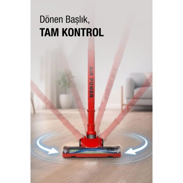 Fantom Pratic Aır Power P 1250 Kırmızı Dikey Süpürge Torbasız 1 L Toz Haznesi ile Güçlü Emiş