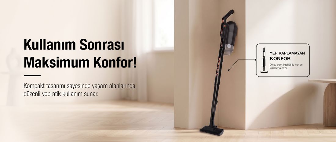 Fantom Pratıc-Xl P 1300 Toz Torbasız Dikey Süpürge Siyah