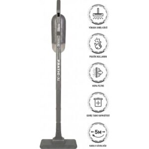 Fantom Pratik-XL P 1300 Dikey Süpürge 500 W Gri Toz Torbasız Kullanım ve HBV00000RC5R7