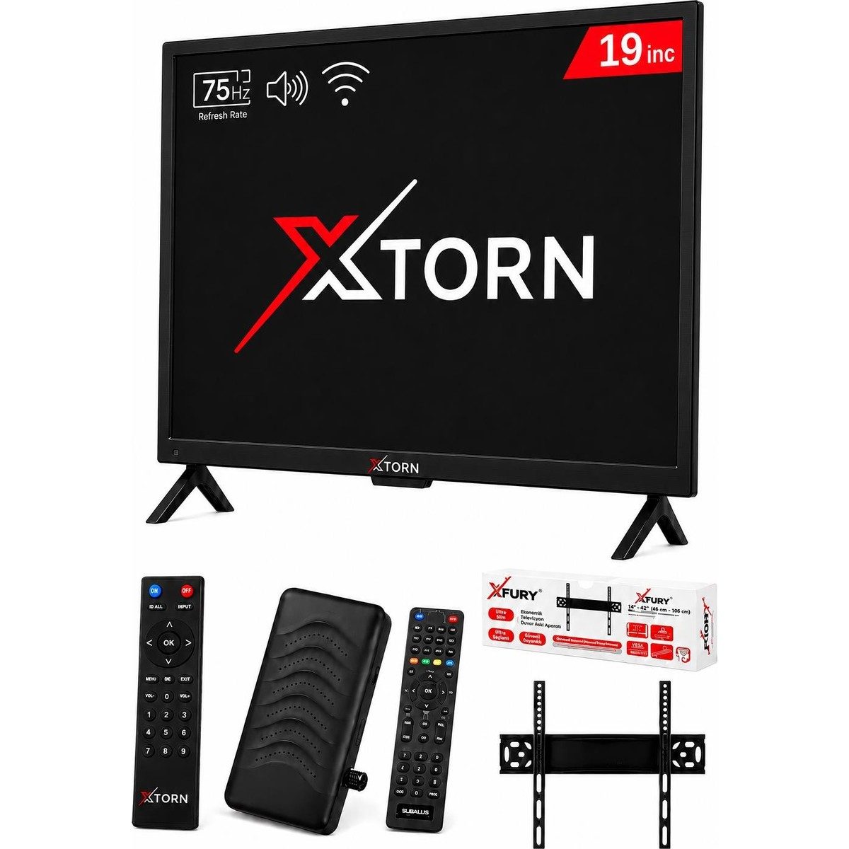Fury Torn 19’’ (48 Ekran) Çanaklı / Çanaksız Wifi'li Uydu Alıcısı+Tv Askı Aparatı Hediye HBCV0000HNRVQ6
