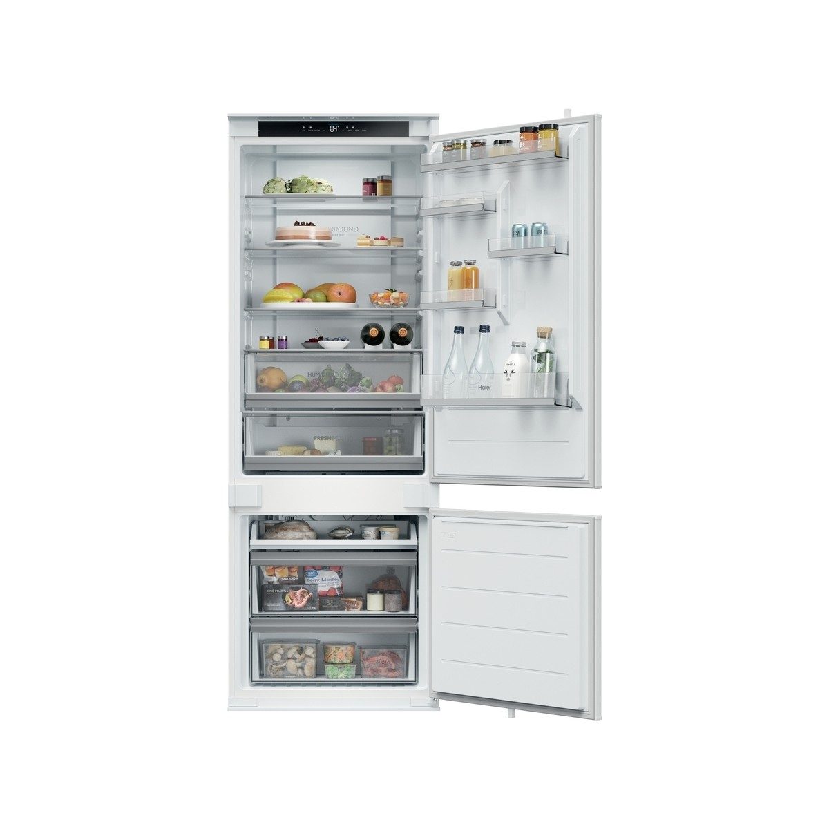 Haier HBQW5719E E Enerji Sınıfı 382 Lt Wi-Fi Bağlantılı Kombi Tipi No Frost Ankastre Buzdolabı HBCV00009UR7ZE
