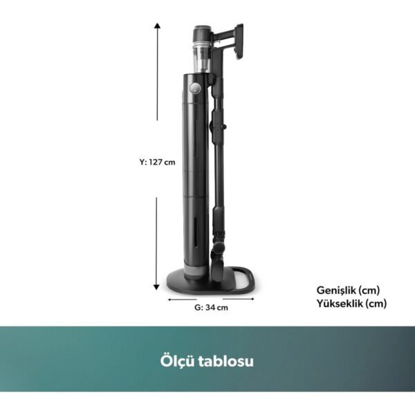 Homend Dustrider Pro 1270H Toz Istasyonlu Ergonomik Dikey Süpürge Siyah