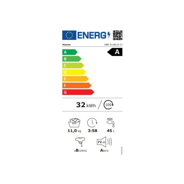 Hoover Hbr 411BL10-17 11 kg Yıkama Kapasiteli 1400 Devirli Wi-Fi Bağlantılı Çamaşır Makinesi