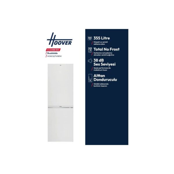 Hoover HONCQ2T618EW E Enerji Sınıfı 355 Lt No Frost Buzdolabı