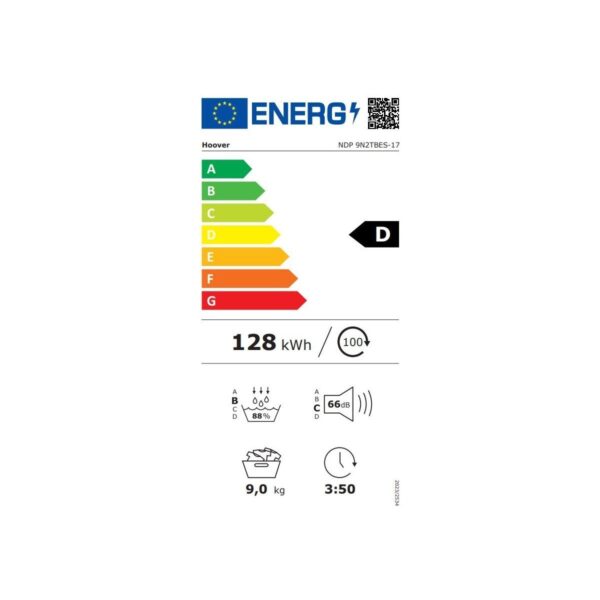 Hoover NDP 9N2TBES-17 9 kg Wi-Fi Bağlantılı Isı Pompalı Kurutma Makinesi