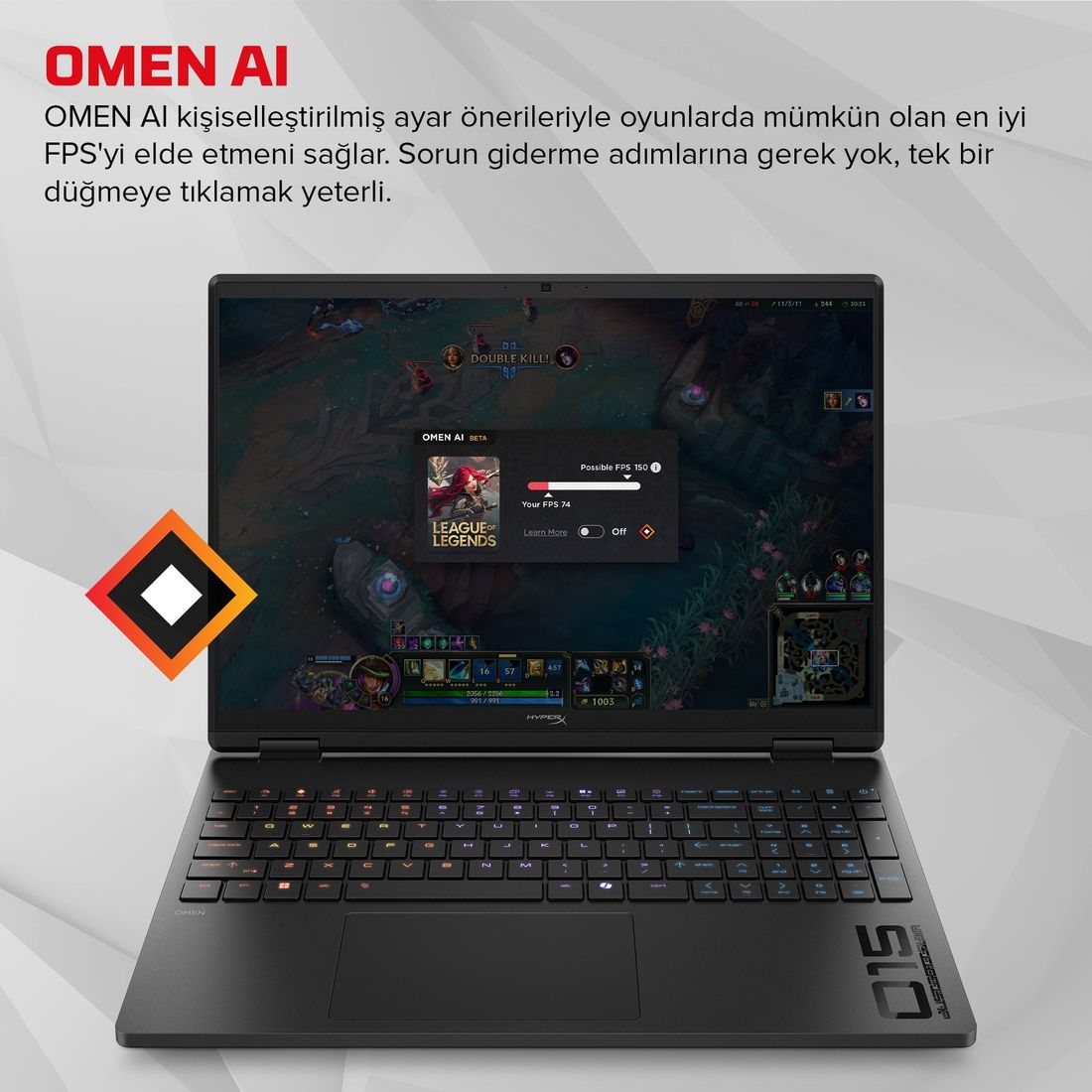 HP Hyperx Omen 15-GB0004NT D2QV9EA Nvıdıa Geforce RTX™5060 8gb Amd Ryzen 7 260 24GB Ram 1tb SSD 15.3 Inç 165Hz Taşınabilir Bilgisayar
