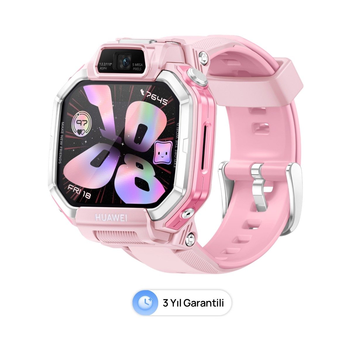 Huawei Watch Kids X1 Akıllı Çocuk Saati -, 3 yıl Garanti, 360° Dönen Çift Kamera, Hd Görüşme, Hassas Konum Takibi Pembe
