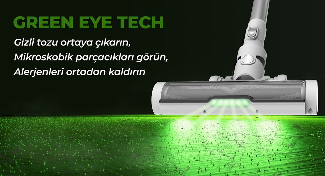 Icotech F30 Max 38KPA Greeneye Lazer Teknoloji Şarjlı Dikey Süpürge