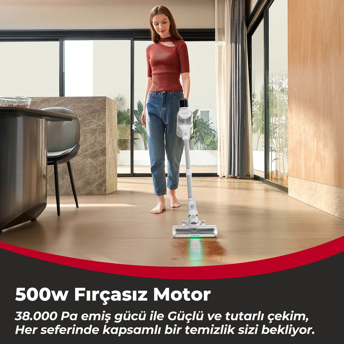 Icotech F30 Max 38KPA Greeneye Lazer Teknoloji Şarjlı Dikey Süpürge