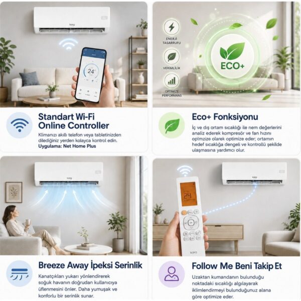 Kaira DTXR71A 24000 BTU/h A++ Wifi Inverter Duvar Tipi Klima (Montaj Dahil)