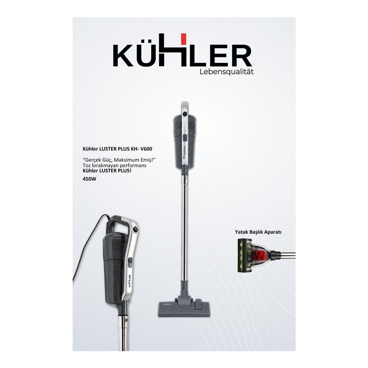 Kühler Luster Plus KH-V600 Kablolu Dikey Süpürge | Güçlü Emiş Performansı | Hafif ve Ergonomik Tasarım HBCV0000GWQ9OK