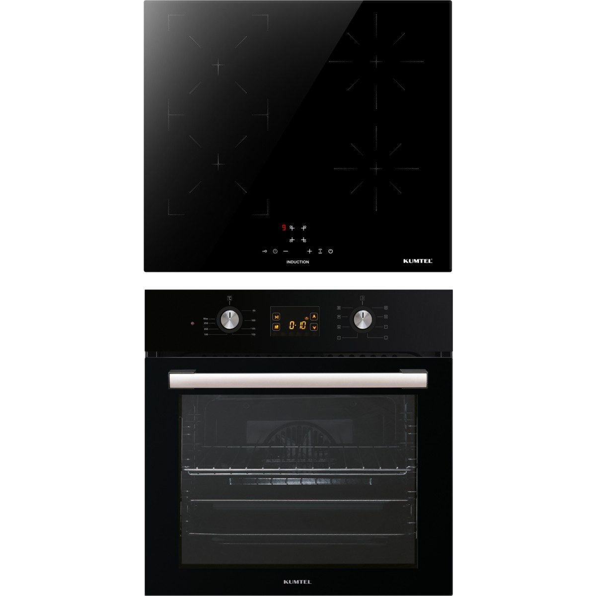 Kumtel 2'li Siyah İndüksiyonlu Ankastre Set A+ Enerji Sınıfı Modern Mutfak Uyumlu Fırın-Ocak HBCV000078X6QG