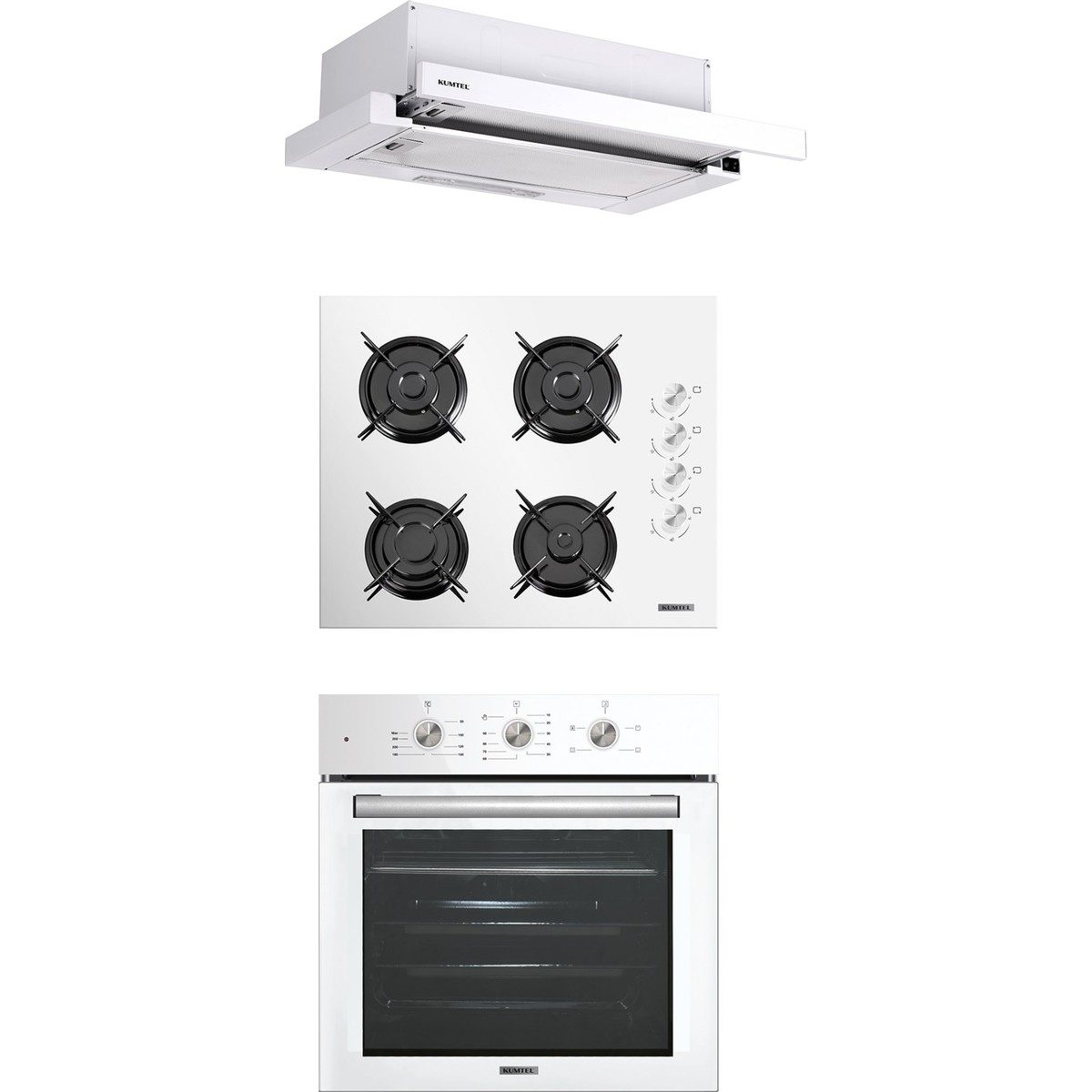 Kumtel Beyaz Aspiratörlü Turbo Ankastre Set (B66 - SF2 (MT) + DS6-905W + KO-40TAHDF) HBCV00002KAQK5