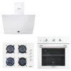 Kumtel Kristal Beyaz Cam Ankastre Set (DA6-830 Davlumbaz + KO-40 TAHDF Ocak + B66-SF2 Fırın)