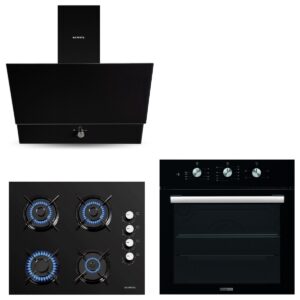 Kumtel Kristal Siyah Cam Ankastre Set (DA6-830 Davlumbaz + KO-40 TAHDF Ocak + B66 - SF2 Fırın) HBV00000XXH0F