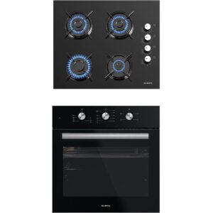 Kumtel Siyah 2'li Set A+ Enerji Sınıfı Cam Ocak ve Fırın Yüksek Performanslı Modern Tasarım HBCV00002K44OT