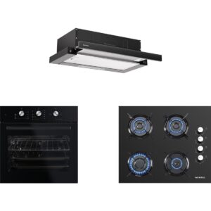 Kumtel Siyah Aspiratörlü Dizayn Ankastre Set (B66-S2 (MT) + KO-40TAHDF + DS6-905S) HBCV00002KB1LV