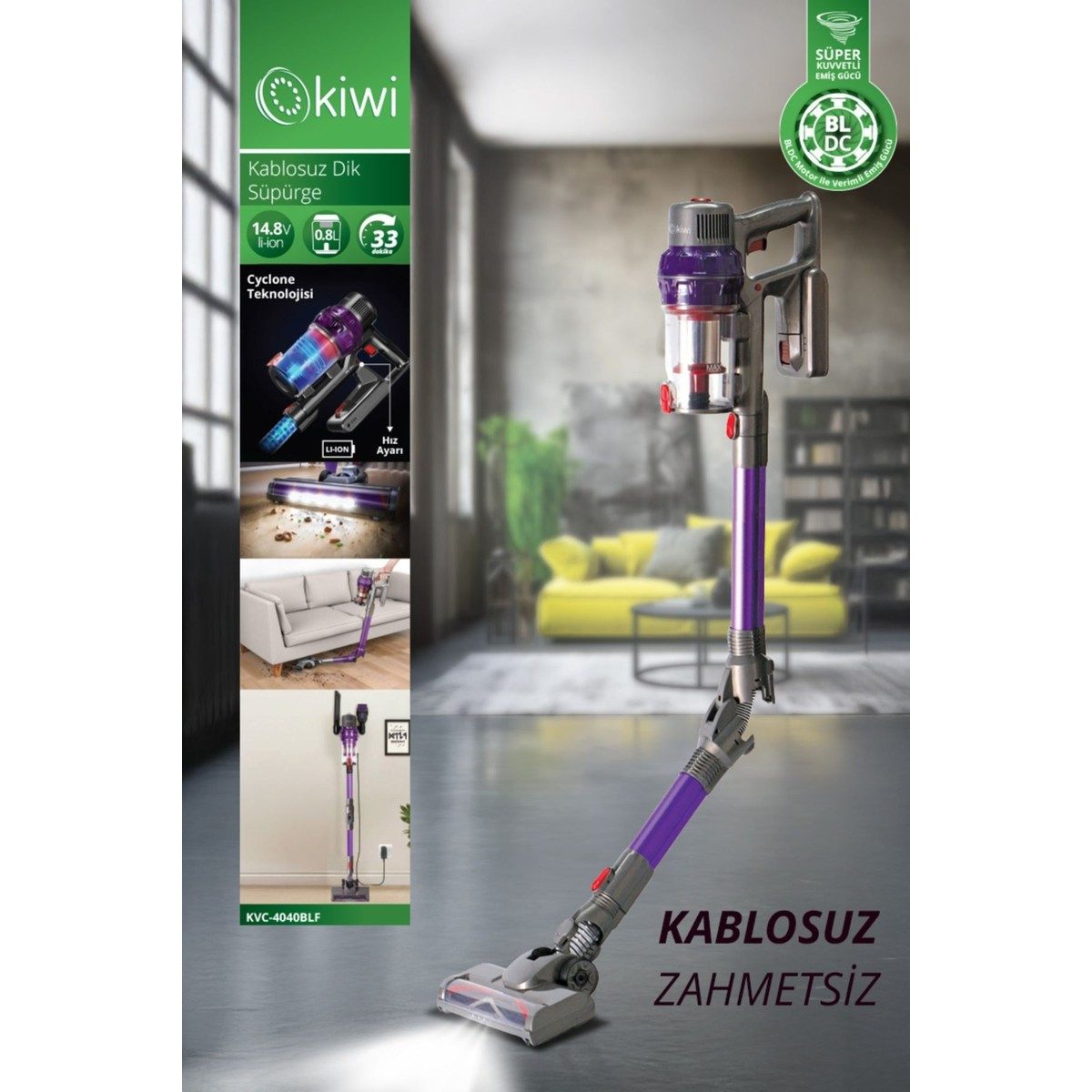 KVC-4040BLF Katlanabilir Şarjlı Bldc Motor Dik Süpürge HBCV00009PZCRF