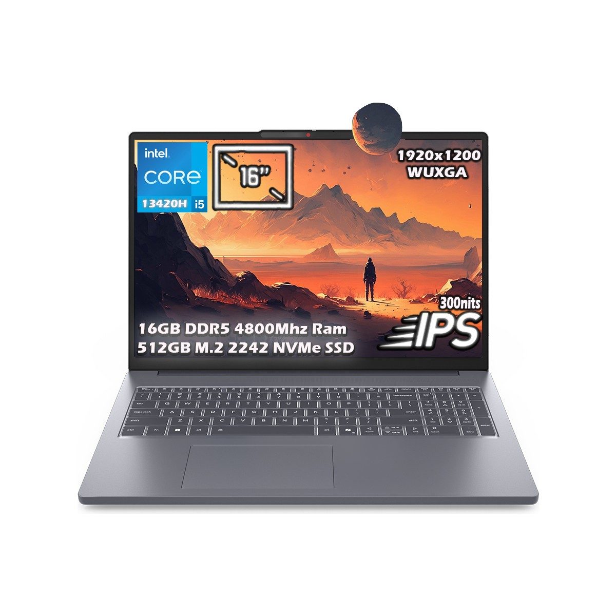 Lenovo Ideapad Slim 3 16IRH10 Intel Core i5 13420H 16GB DDR5 Ram 512 GB SSD 16'' WUXGA IPS Panel Freedos Taşınabilir Bilgisayar 83K20073TR HBCV00007ZA9HQ