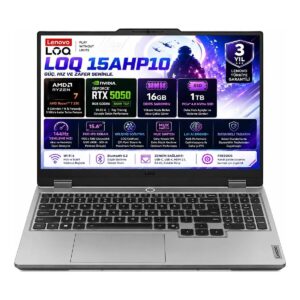 Lenovo LOQ 15AHP10 AMD Ryzen 7-250 16GB DDR5 1TB SSD RTX 5050 8GB 100W 15.6 Inç Full HD 144Hz IPS Freedos Gaming Laptop (83JG00BMTR) HBCV0000CY6UBQ