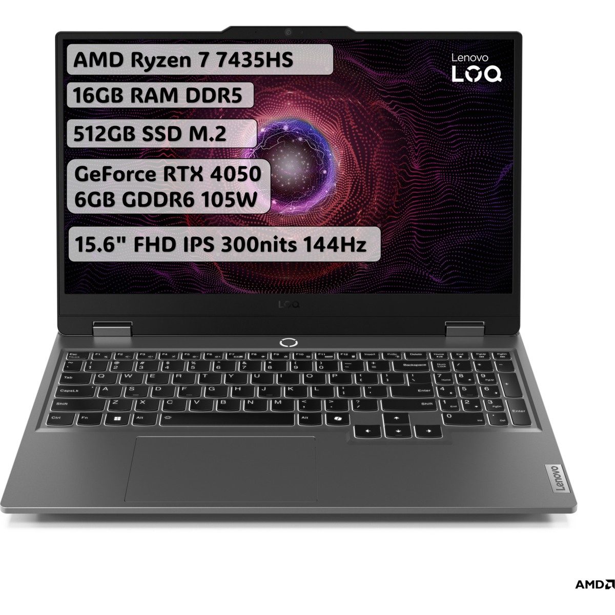 Lenovo LOQ AMD Ryzen 7 7435HS 16GB 512GB SSD RTX4050 Freedos 15.6" Taşınabilir Bilgisayar 83JC006BTR HBCV00007N7FXJ