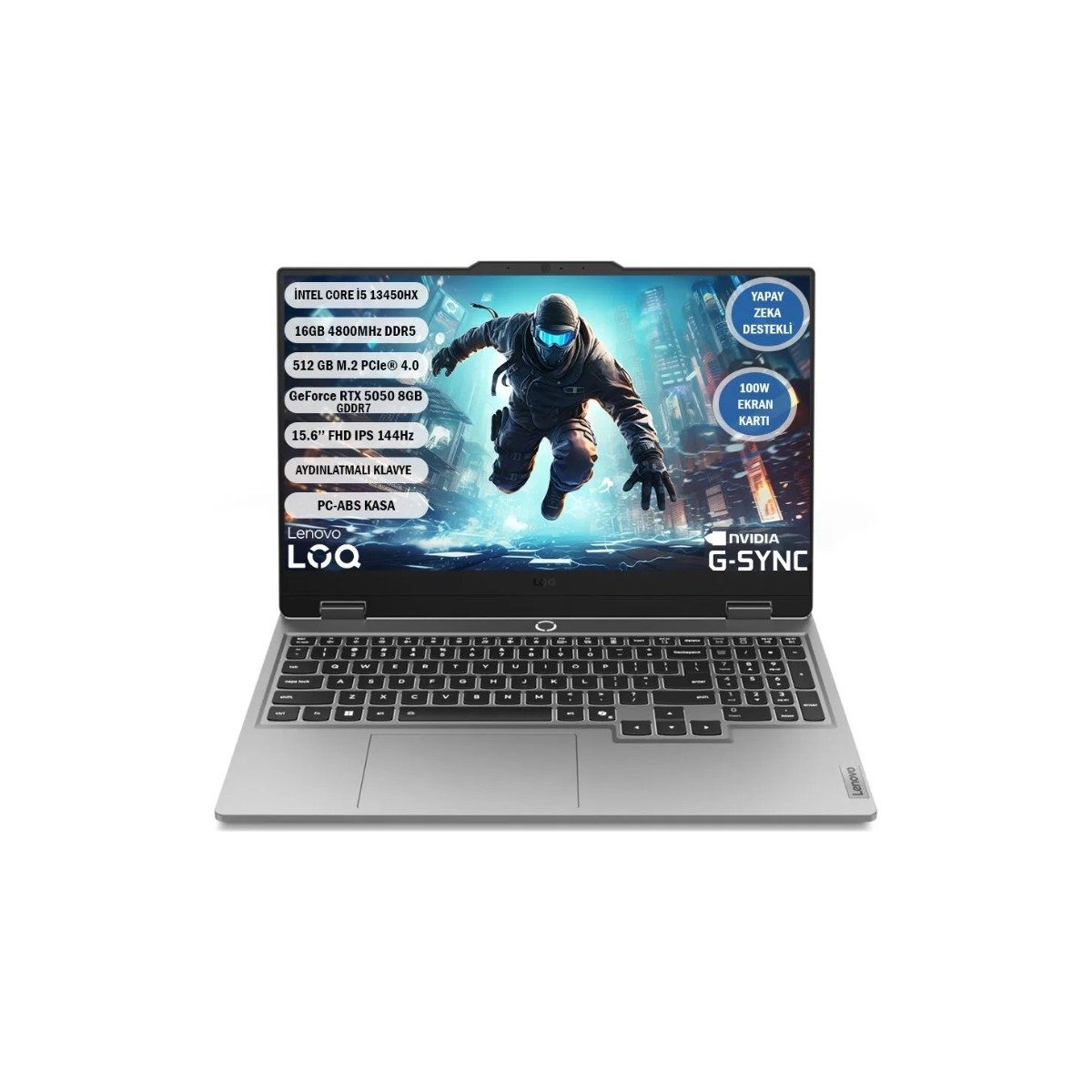 Lenovo LOQ Intel Core i5 13450HX 16GB 512GB SSD RTX5050 Freedos 15.6" FHD 144Hz Taşınabilir Bilgisayar 83JE00JLTR HBCV00009PYKT8