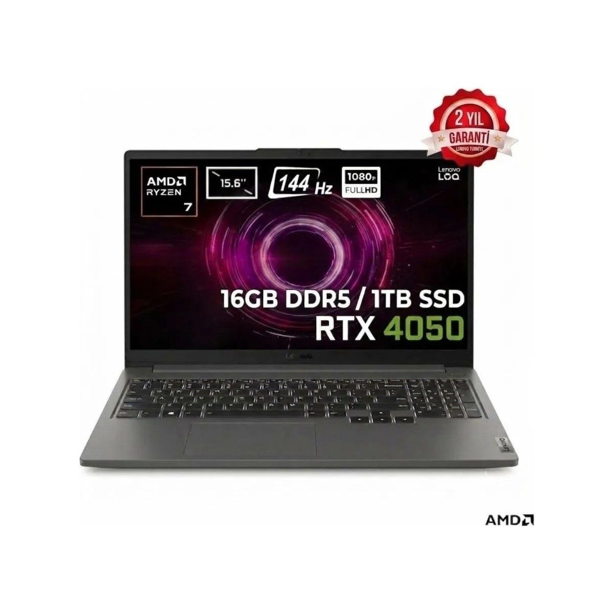 Lenovo Loqe 15ARP10 Amd Ryzen 7-170 16GB Ddr5 1tb SSD Rtx 4050 6gb 15.6 Inç Full Hd 144Hz IPS Freedos Gaming Laptop 83S000DXTR HBCV0000GAB18L
