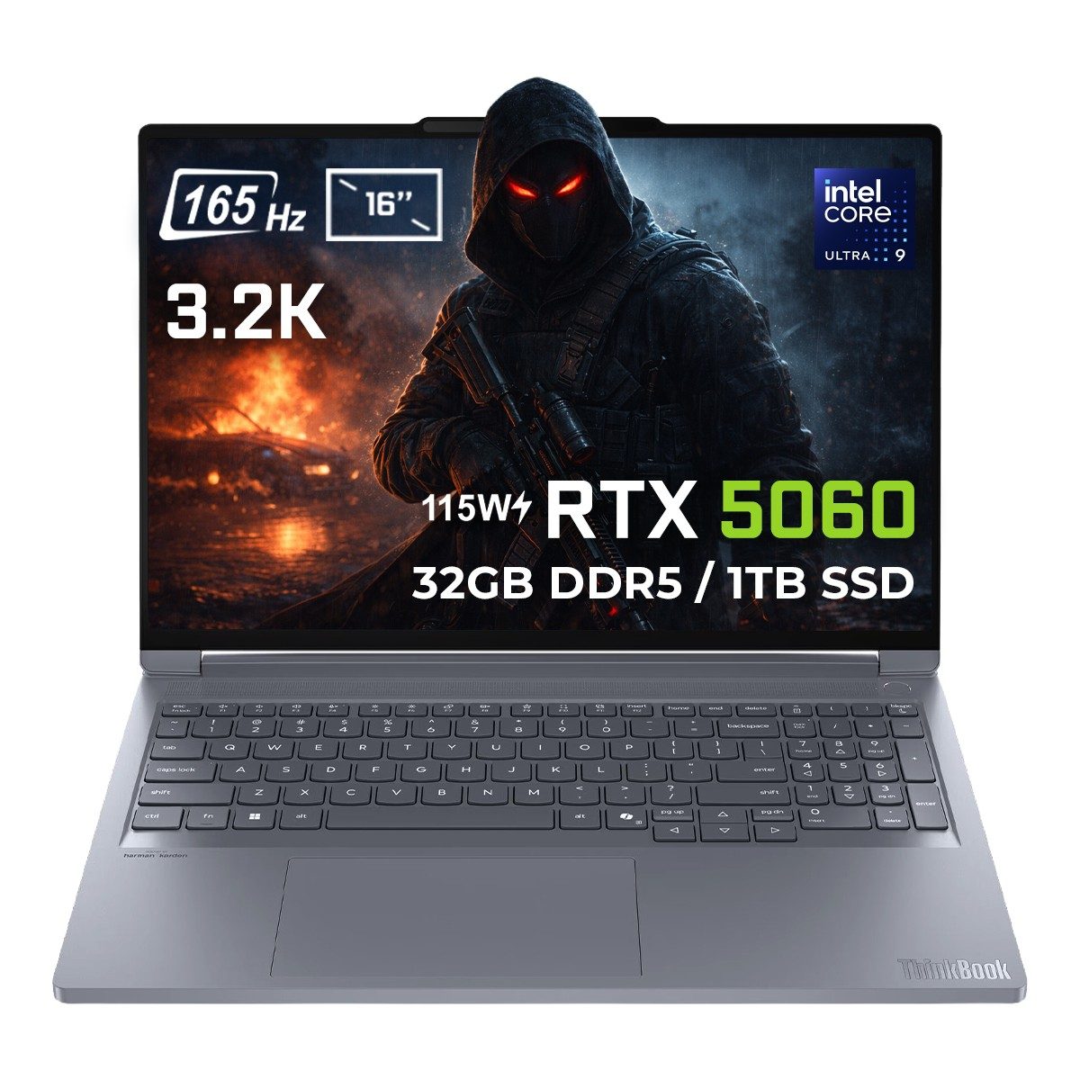 Lenovo ThinkBook 16p G6 IAX Intel Core Ultra 9-275HX 32GB DDR5 1TB SSD RTX 5060 8GB 115W 16 inç 3.2K 165Hz IPS FreeDos Gaming Laptop (21R0001JTX) HBCV0000BTZE4S