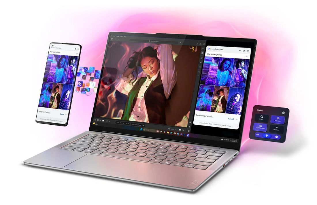 Lenovo Yoga Slim 7 Aura Edition Intel Core Ultra 5 226V 16GB 512GB SSD Windows 11 Home 14" Taşınabilir Bilgisayar 83JX00BATR