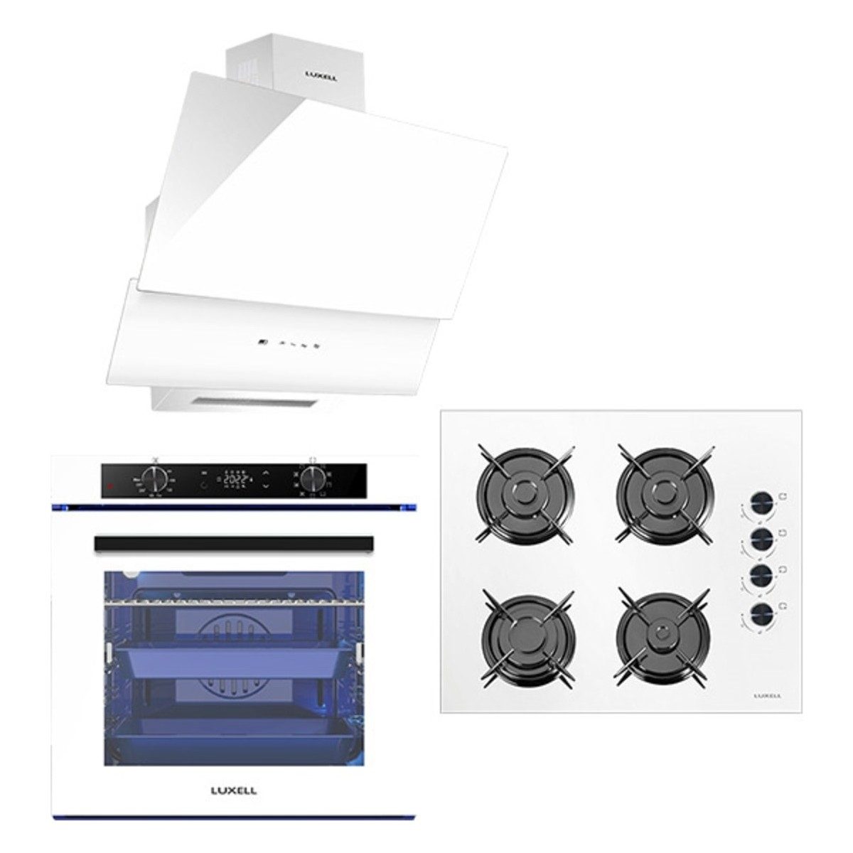 Luxell 88 Lt Platınum Beyaz Ankastre Set Şık Tasarım ve Enerji Tasarrufu ile Mutfaklar İçin HBCV00003VYE8Q