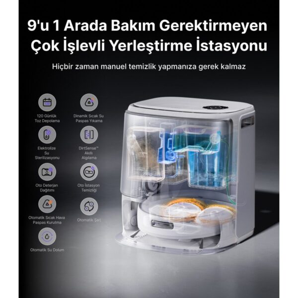 Narwal Freo Z10 Ultra Akıllı Robot Süpürge Gri 18.000PA Emiş Gücü Sert Zemin Kullanımı için
