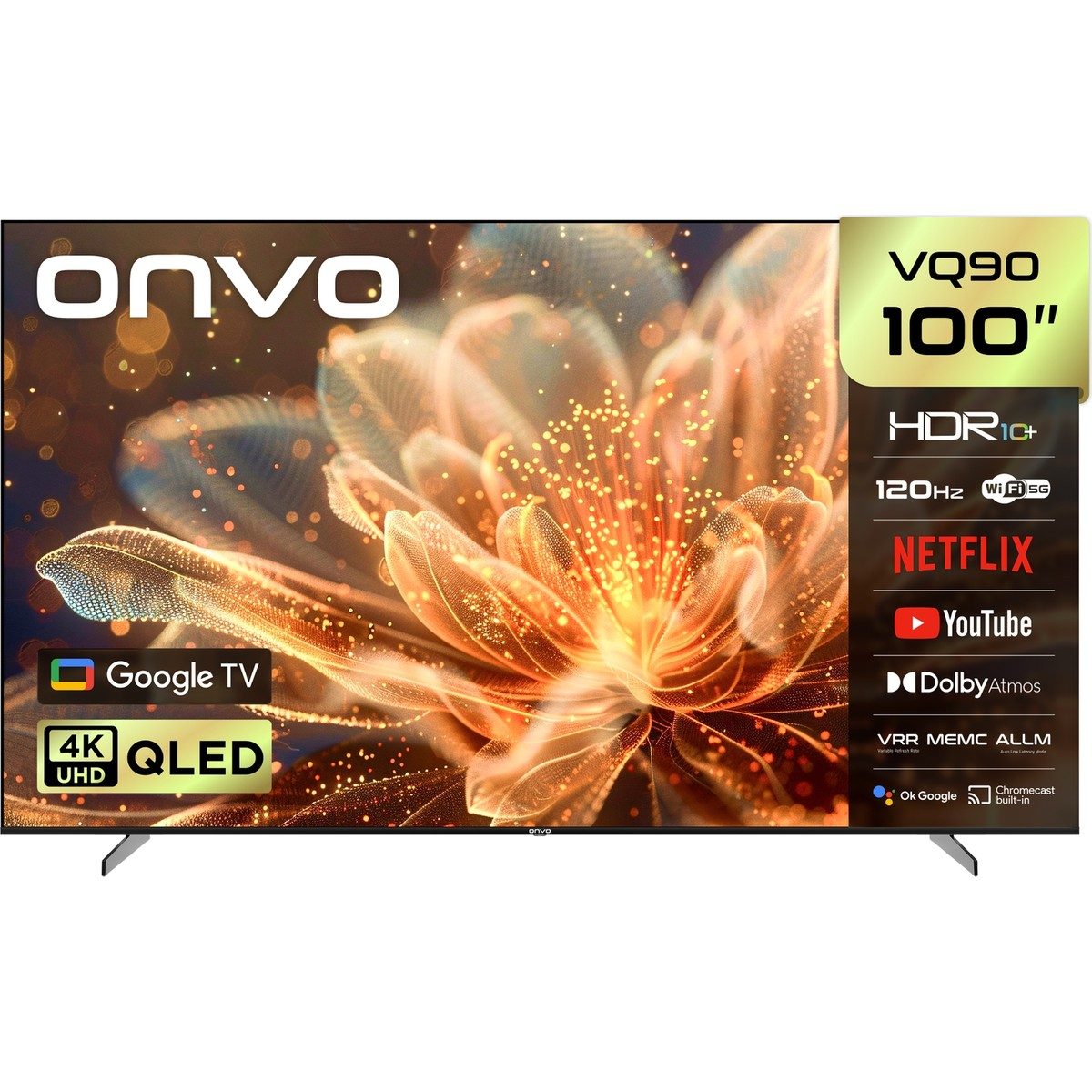 Onvo 100VQ90F3UB 100’’ 254 Ekran Uydu Alıcılı 4K Ultra HD QLED Google TV HBCV0000CY7DKS