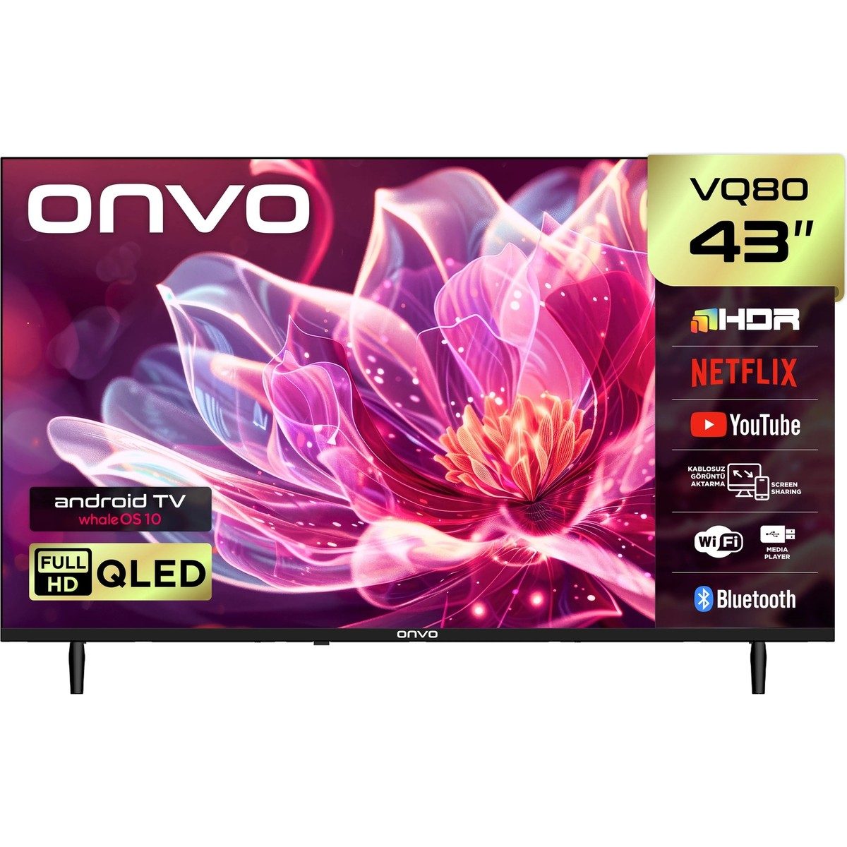 Onvo 43VQ80F2FA 43'' 109 Ekran Uydu Alıcılı Full HD WhaleOS QLED TV HBCV0000A3DTM1