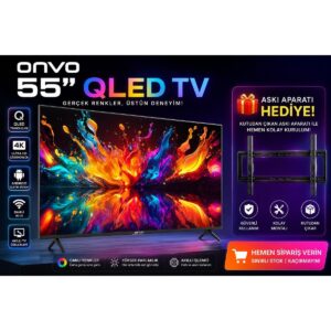 Onvo 55" QLED 4K Ultra HD Google Smart TV | Canlı Renkler ve Yüksek Çözünürlük ile HBCV0000FFEIFG