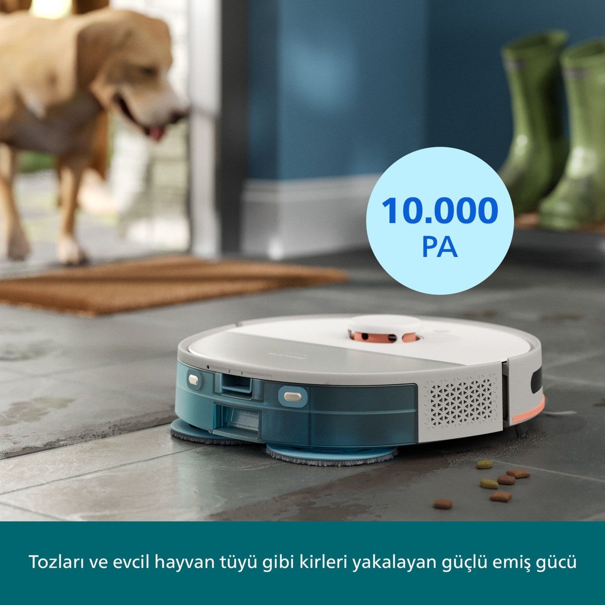 Philips 5000 Serisi Islak Kuru Robot Süpürge, Yüksek Emiş Gücü, Uzun Çalışma Süresi, HomeRun, Lazer Teknolojisi, Beyaz, XU5000/20 HBCV00009X74SC