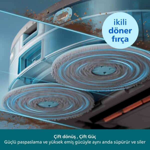 Philips 5000 Serisi Islak Kuru Robot Süpürge, Yüksek Emiş Gücü, Uzun Çalışma Süresi, HomeRun, Otomatik Boşaltma İstasyonu, Beyaz, XU5100/20