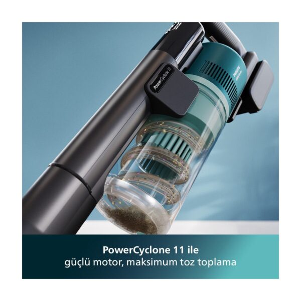 Philips 6000 Serisi Kablosuz Dikey Süpürge, PowerCyclone 11, Aqua Modül ile Kolay Mop, TriActive LED Başlık, 64 Dakika Kullanım, XC6553/01