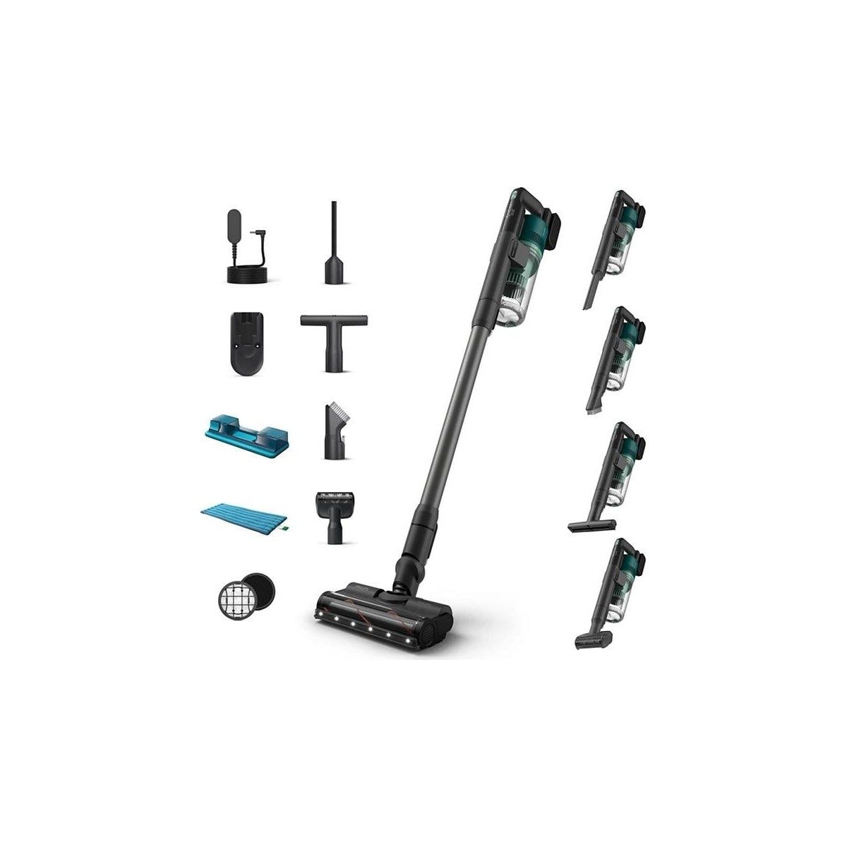 Philips 6000 Serisi Kablosuz Dikey Süpürge, PowerCyclone 11, Aqua Modül ile Kolay Mop, TriActive, XC6557/01 HBCV00007T7VAT