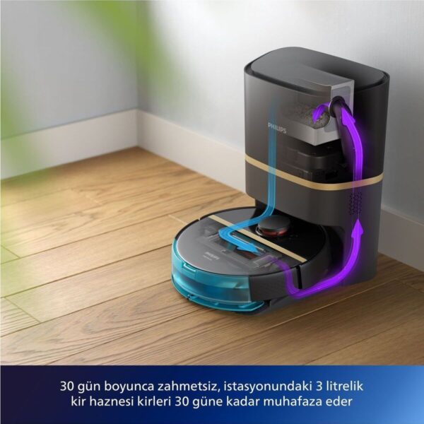 Philips 7000 Islak Kuru Robot Süpürge XU7100/01 5000 Pa Emiş Gücü ile Düz Zemin Temizliği XU7100/01