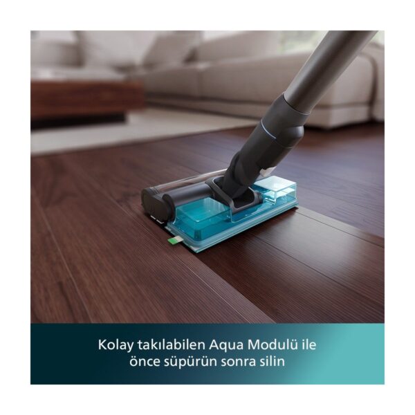 Philips 7000 Serisi Aqua 25.2 V Kablosuz Dik Süpürge, PowerCyclone 12, TriActive Başlık, 80 dk’ya kadar Çalışma, 3 Aşamalı Filtreleme, XC7053/01