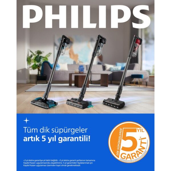 Philips 8000 Serisi Aqua Plus Kablosuz Dik Süpürge, 25,2 V, 80 dk’ya kadar Çalışma Süresi, PrecisionPower Başlık, Aqua Plus Başlık, XC8053/01