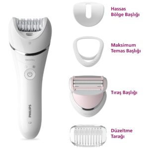 Philips BRE710/05 Epilatör (Yüz+Koltuk alti+Bikini Bölgesi+Bacak)Islak-Kuru,Işıklı,Kablosuz HBV00000X1SUQ