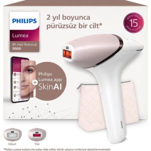Philips Lumea 9900 Serisi BRI950/02 IPL Tüy Alma, SkinAI Uygulama, Vücut ve Yüz için 2 Başlık, Çanta HBCV0000AFO5DX