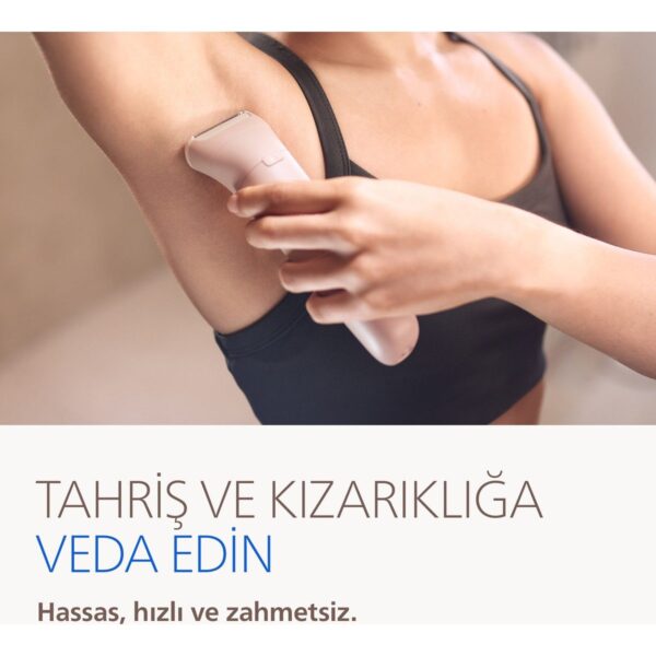 Philips Pembe Kablosuz Epilatör 9000 Serisi Islak ve Kuru Kullanım, Yıkanabilir Başlık ile 2 Hız Ayarı BRE718/05